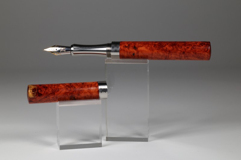 noblePen® EXPLORER Füllfederhalter steel Amboina Maser