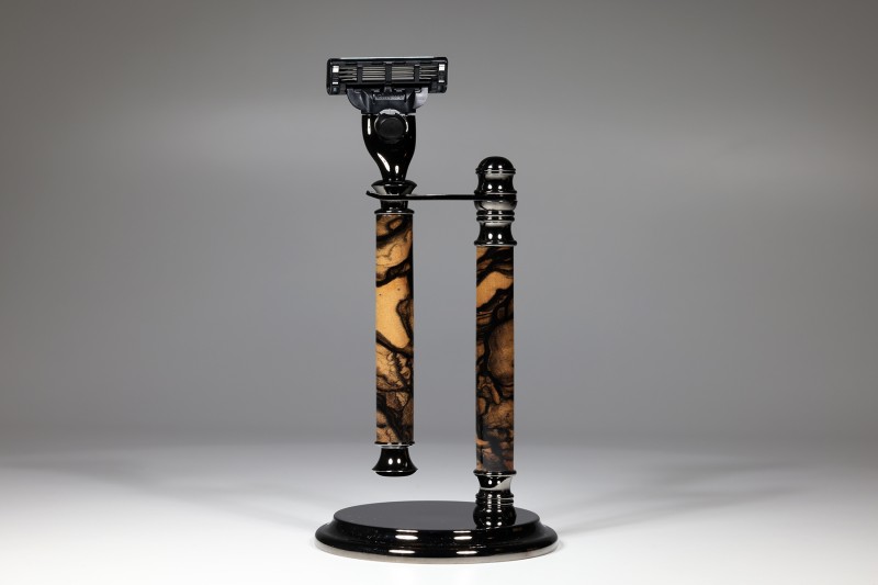 nobleRazor Nassrasierer schwarz-weißes Ebenholz Gillette® Mach3