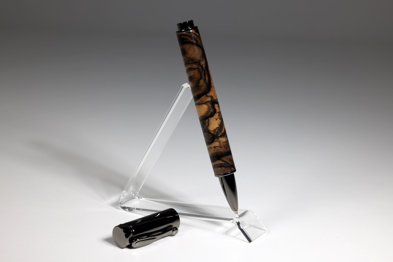 noblePen® magneto Rollerball schwarz-weißes Ebenholz